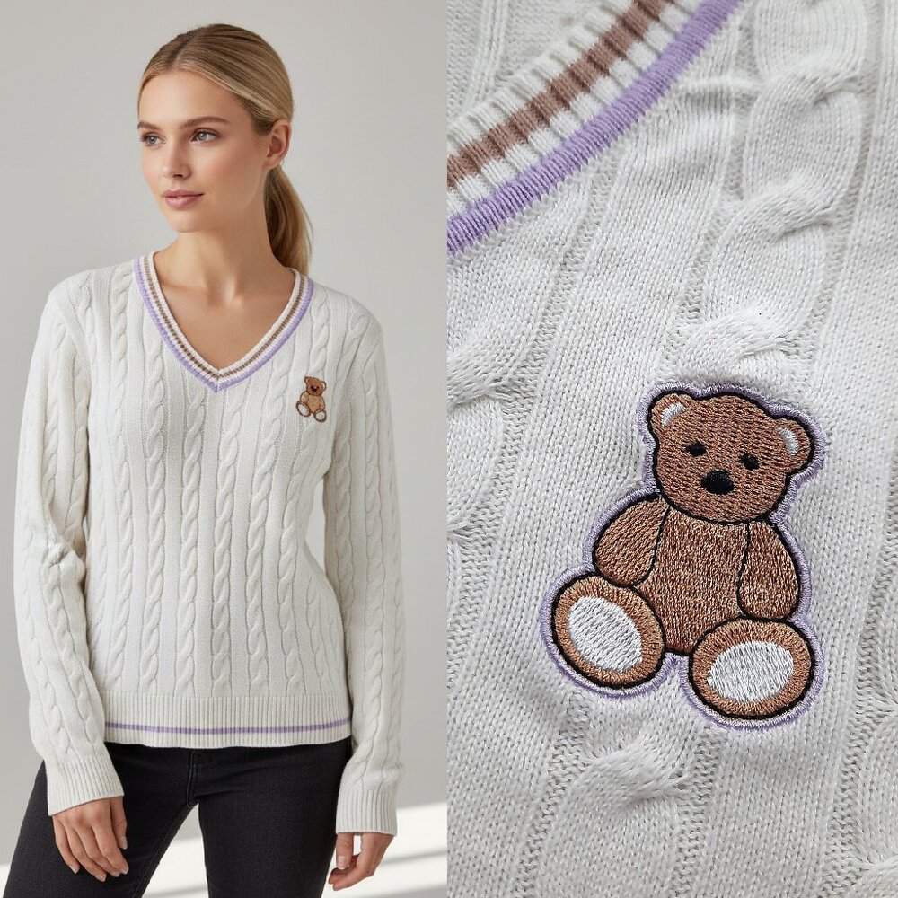 Vtg Y2K retro teddy bear sweater - Social Scene brand